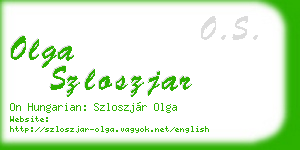 olga szloszjar business card