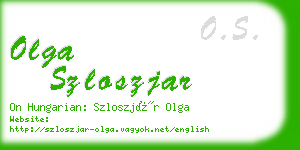 olga szloszjar business card